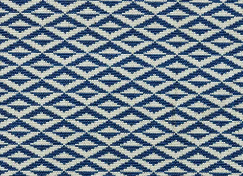 Echantillon a colori bleu, du tissu d'ameublement Origami par la maison Lelievre.