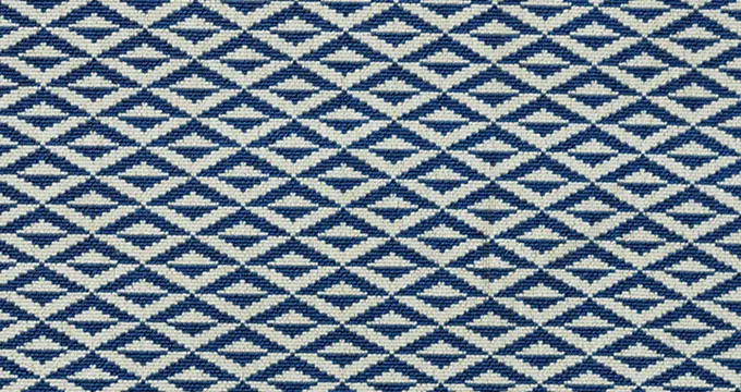 Echantillon a colori bleu, du tissu d'ameublement Origami par la maison Lelievre.