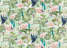 Waterlily tissu d'ameublement clarke & clarke