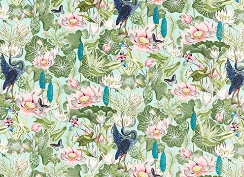 Waterlily tissu d'ameublement clarke & clarke